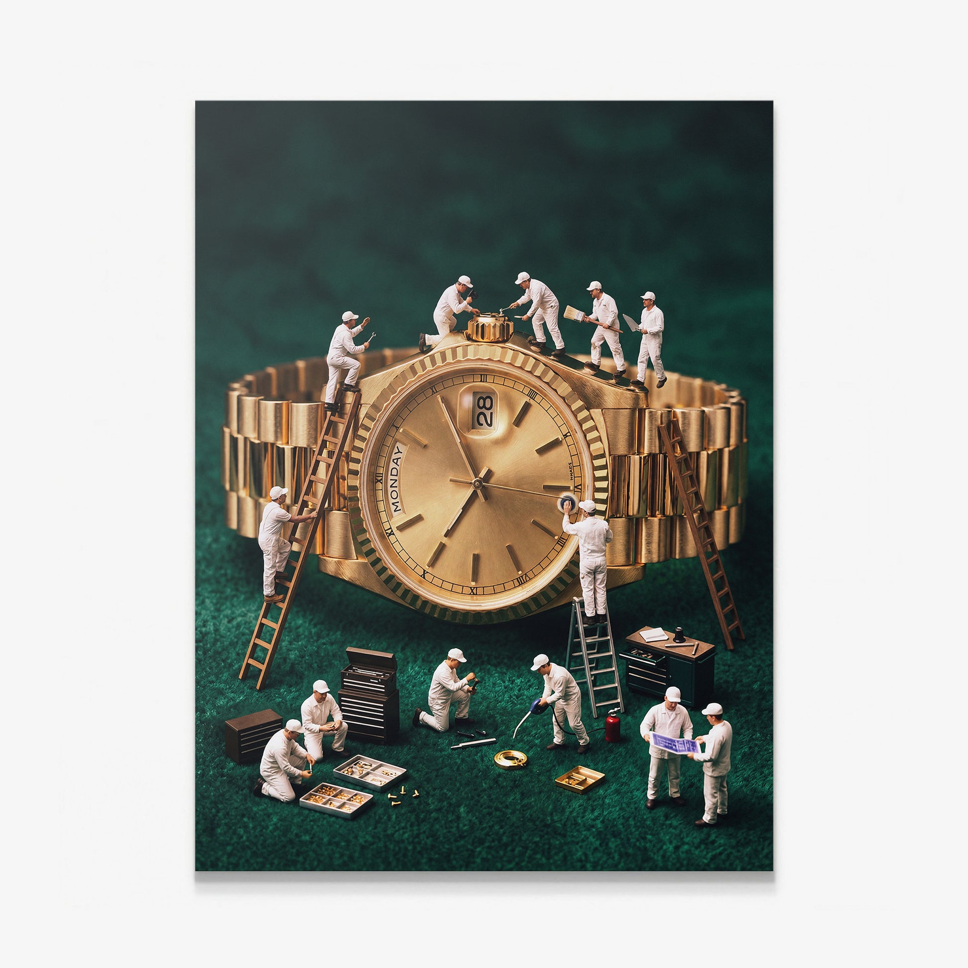 Mining For Gold giant gold watch canvas print