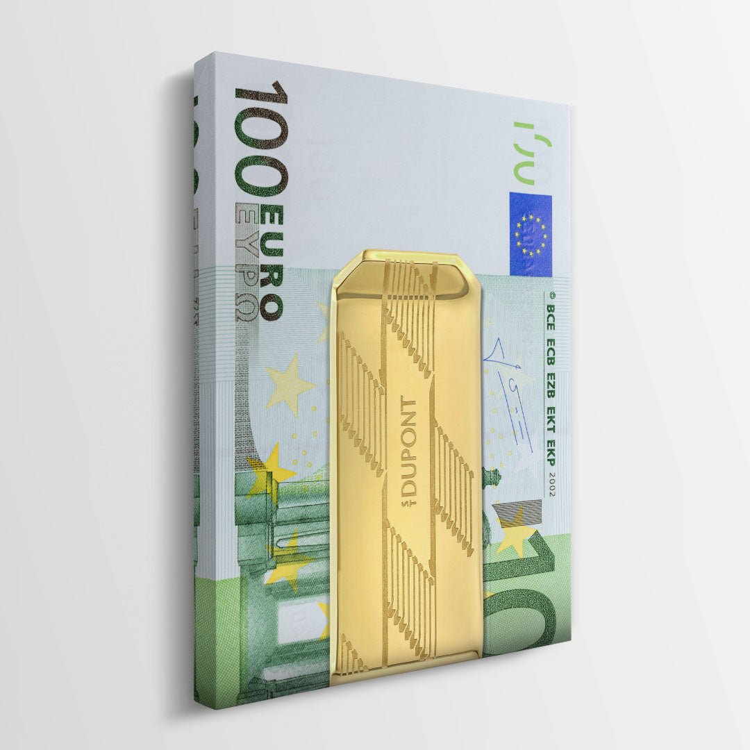 Money Clip 100 Euros canvas wall art