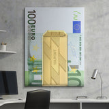 Money Clip 100 Euros canvas wall art