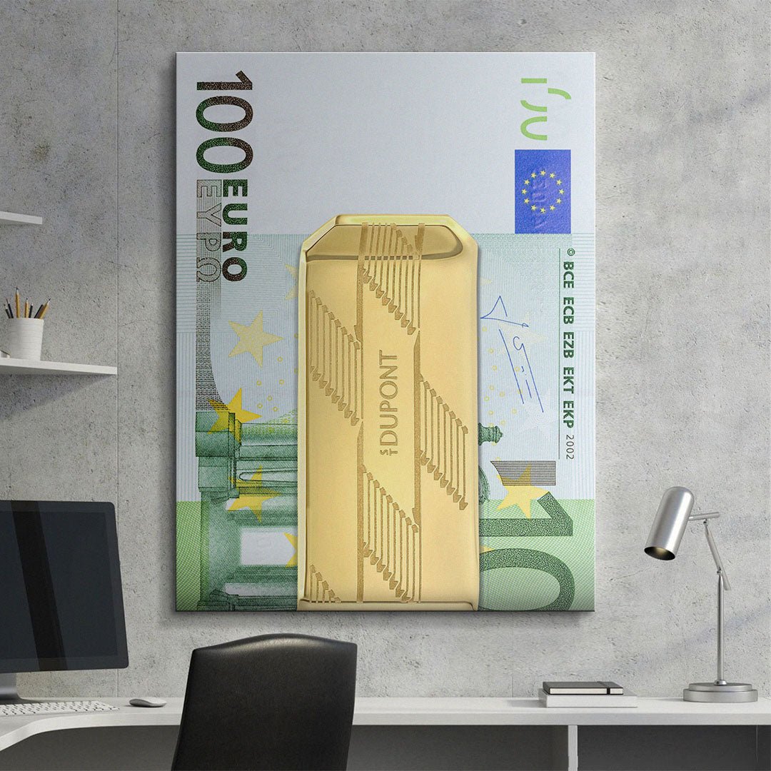 Money Clip 100 Euros canvas wall art