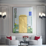 Money Clip 100 Euros canvas wall art