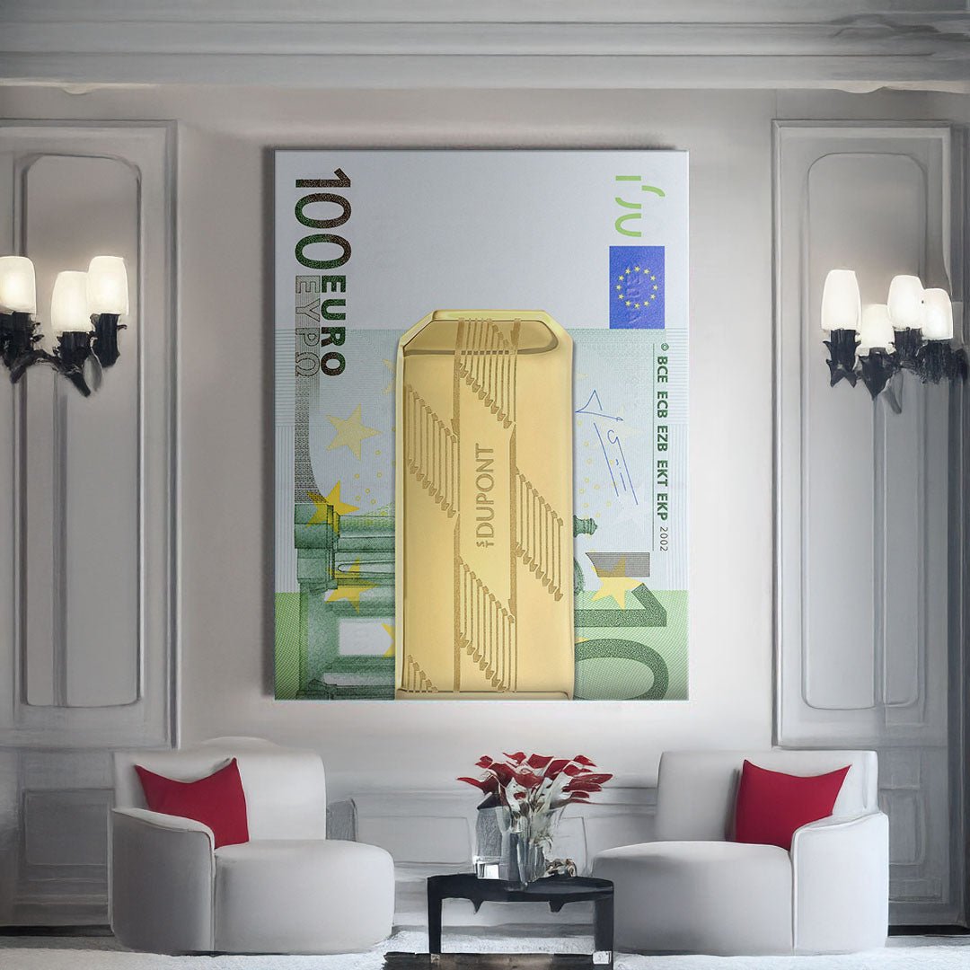 Money Clip 100 Euros canvas wall art
