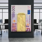 Money Clip 500 Euros canvas wall art
