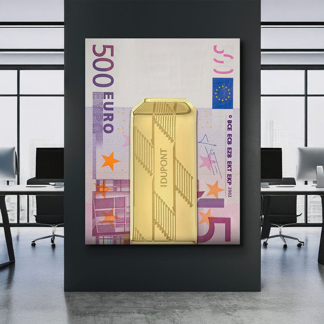 Money Clip 500 Euros canvas wall art