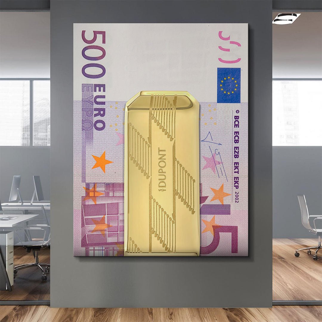 Money Clip 500 Euros canvas wall art