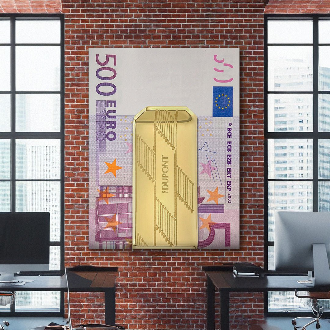 Money Clip 500 Euros canvas wall art