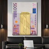 Money Clip 500 Euros canvas wall art