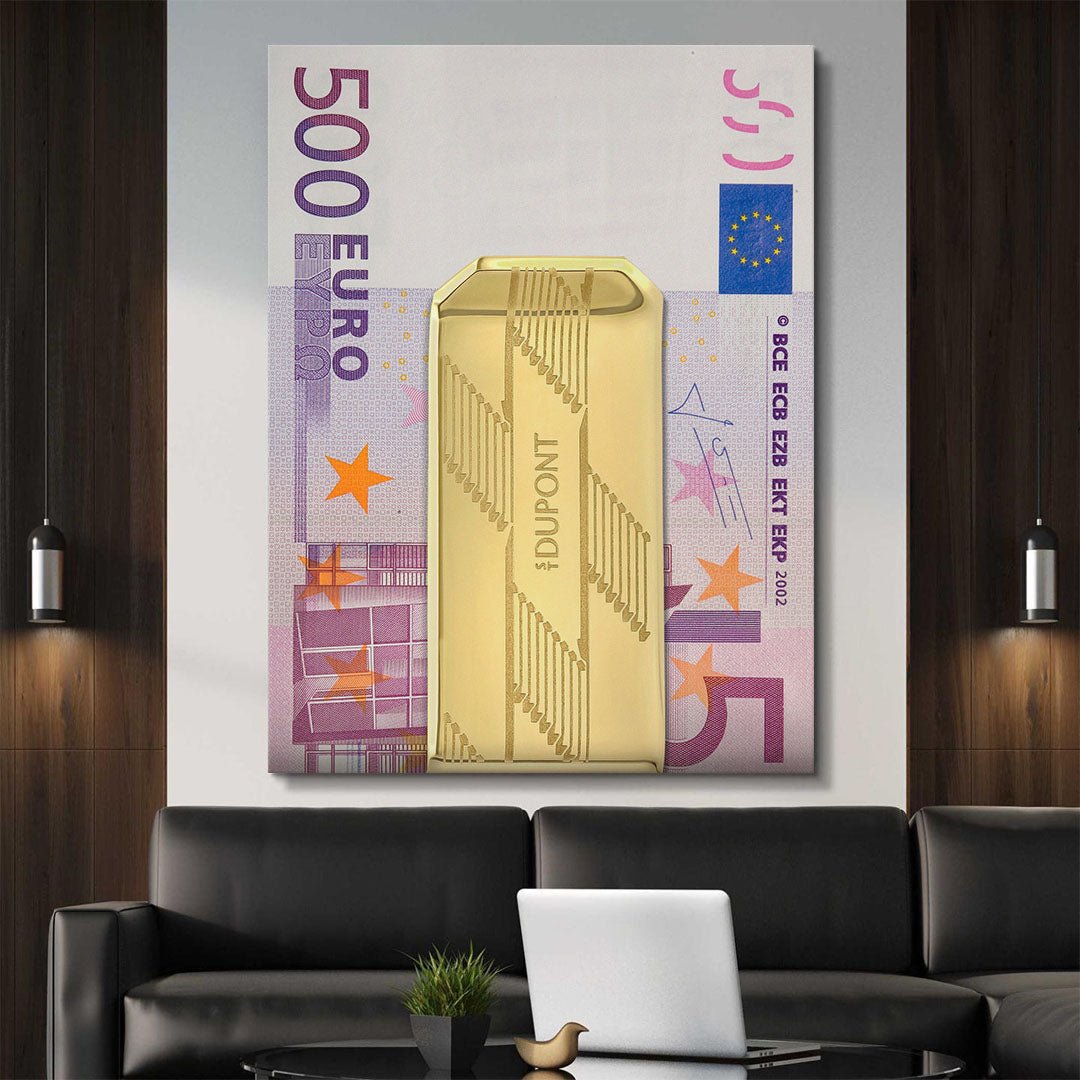 Money Clip 500 Euros canvas wall art