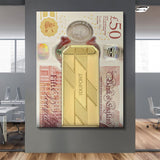 Money Clip Pounds canvas wall art
