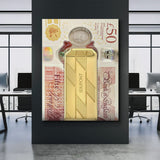 Money Clip Pounds canvas wall art