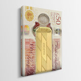 Money Clip Pounds canvas wall art