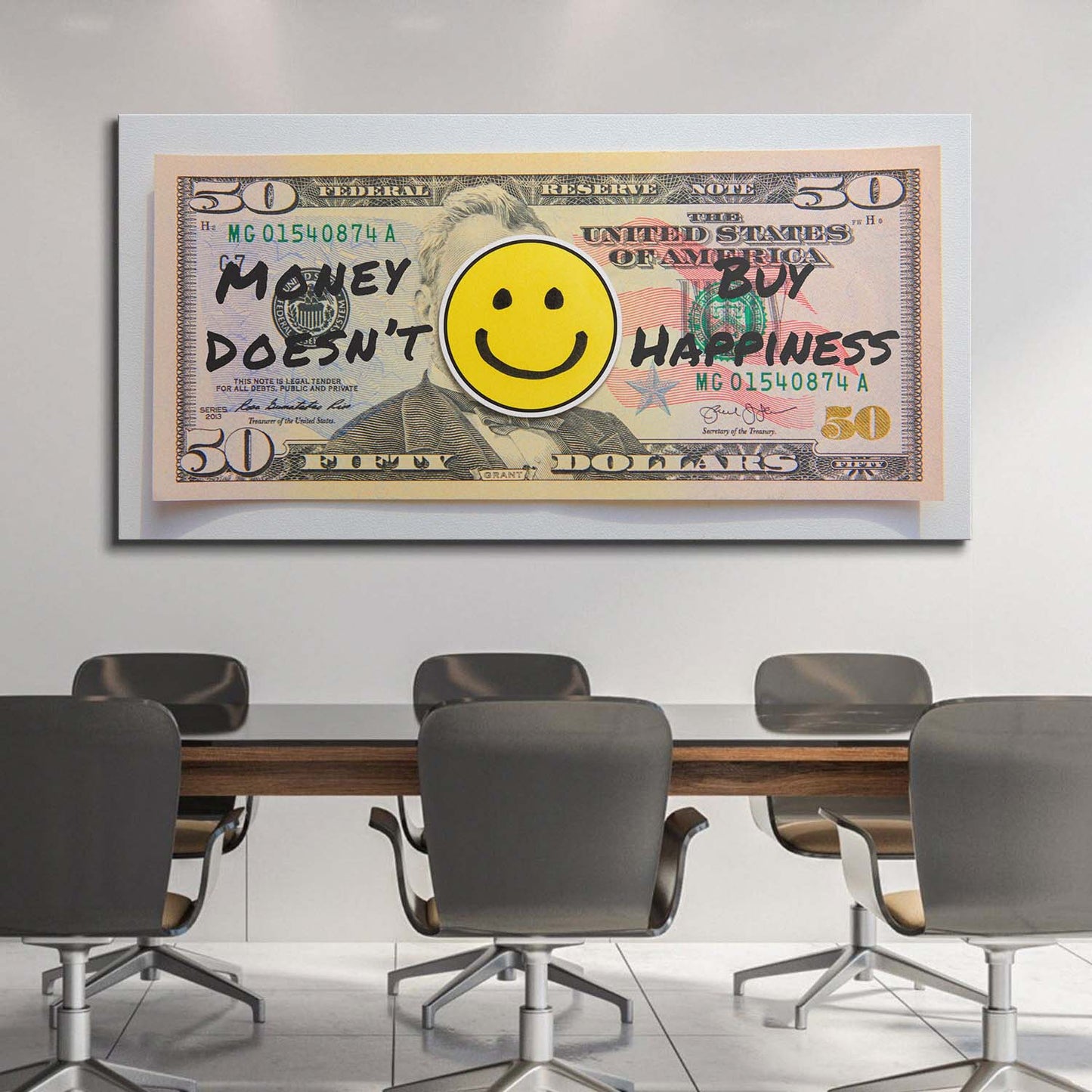 Money Doesn't Buy Happiness (Dollar Edition) canvas art