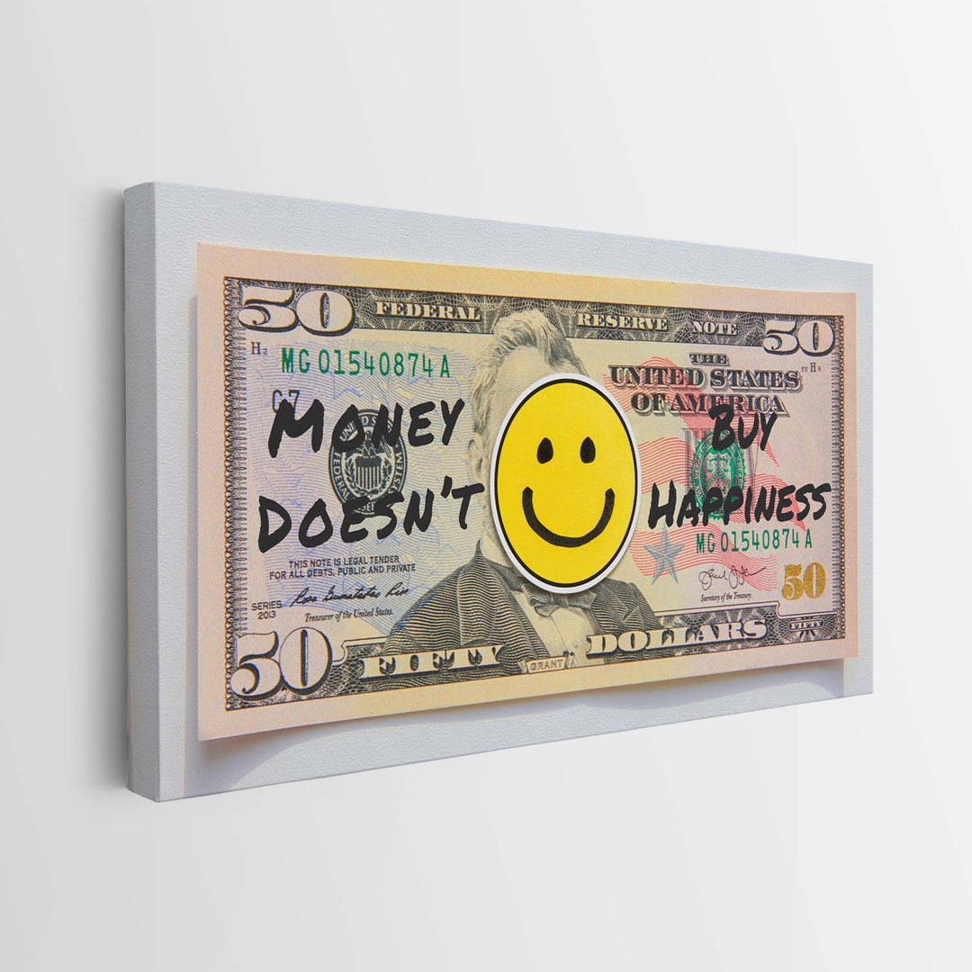 Money Doesn't Buy Happiness (Dollar Edition) canvas wall art