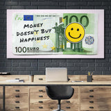 Money Doesn't Buy Happiness (Euro Edition) canvas wall art
