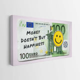 Money Doesn't Buy Happiness (Euro Edition) canvas wall art