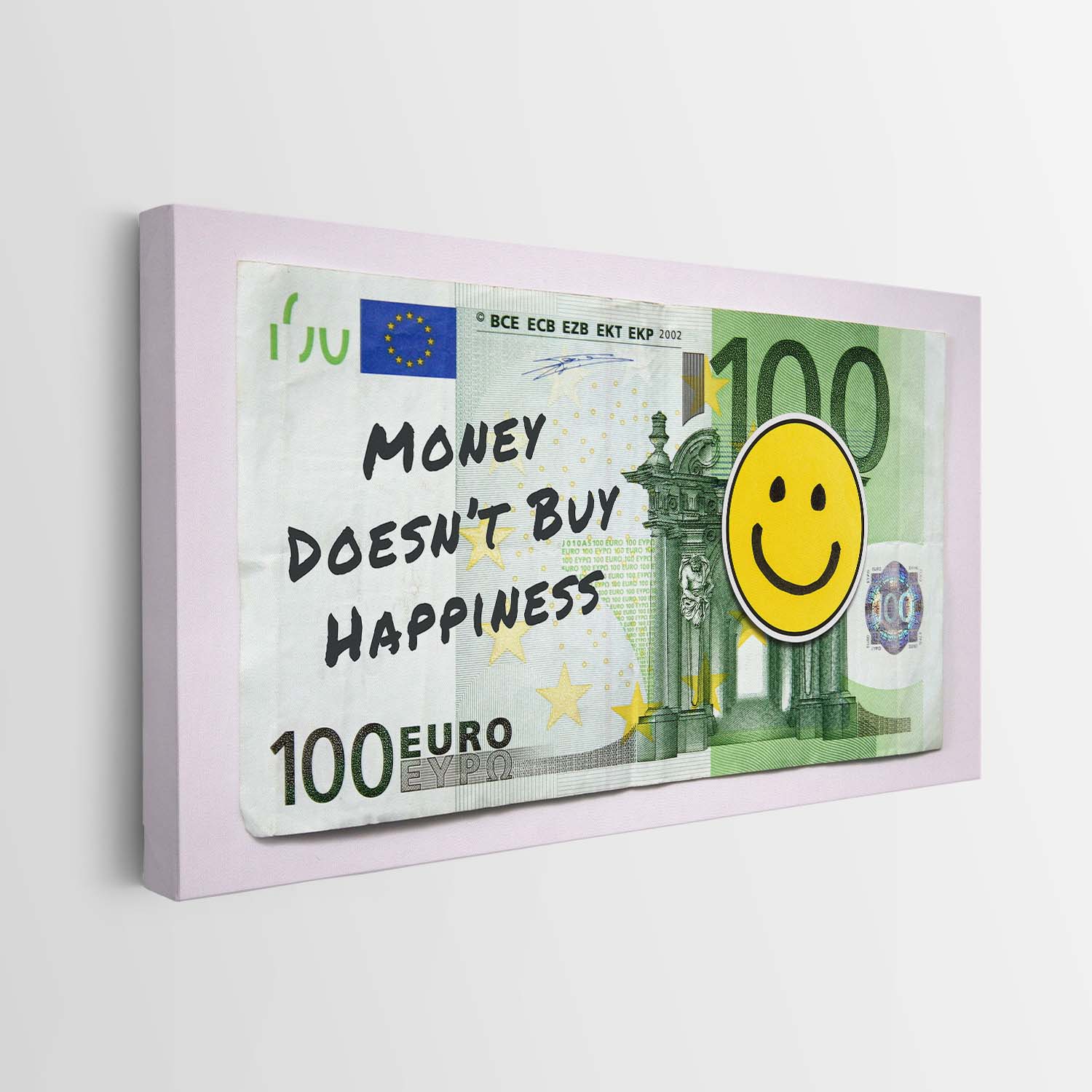Money Doesn't Buy Happiness (Euro Edition) canvas wall art