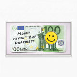 Money Doesn't Buy Happiness (Euro Edition) canvas wall art