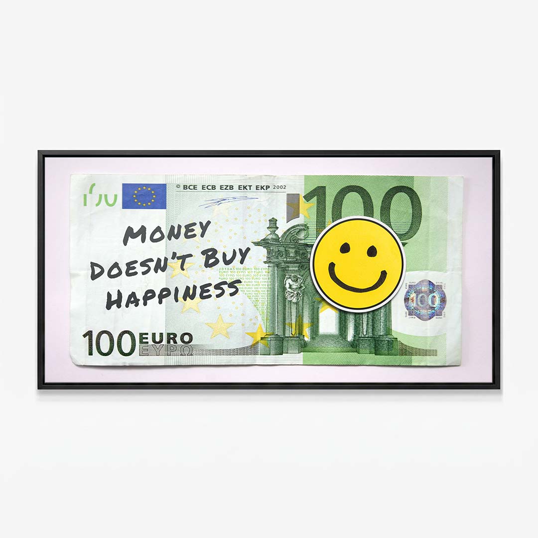 Money Doesn't Buy Happiness (Euro Edition) canvas wall art