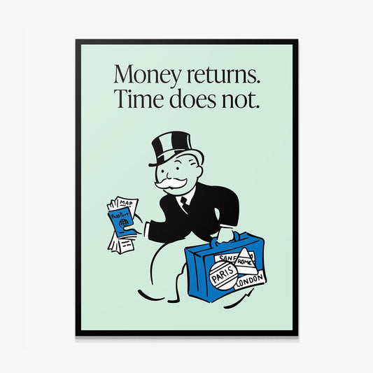 Money Returns motivational canvas wall art