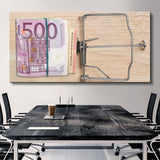 Money Trap Euros canvas wall art