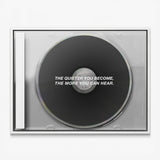 More You Can Hear black CD canvas in a white floating frame