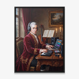 Mozart Remastered canvas in a black floating frame
