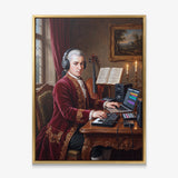 Mozart Remastered canvas in a gold floating frame