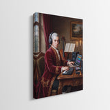 Side view of the Mozart Remastered gallery wrapped canvas showing the wrapped edge