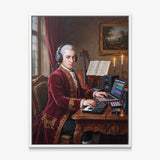 Mozart Remastered canvas in a white floating frame