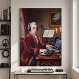 Mozart Remastered canvas hanging in a home office