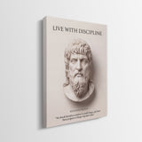 Musonius Rufus Live With Discipline canvas wall art gallery-wrapped edge side view