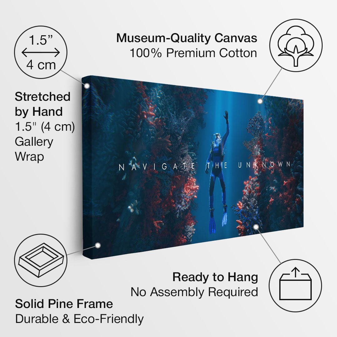 Navigate the Unknown motivational canvas wall art