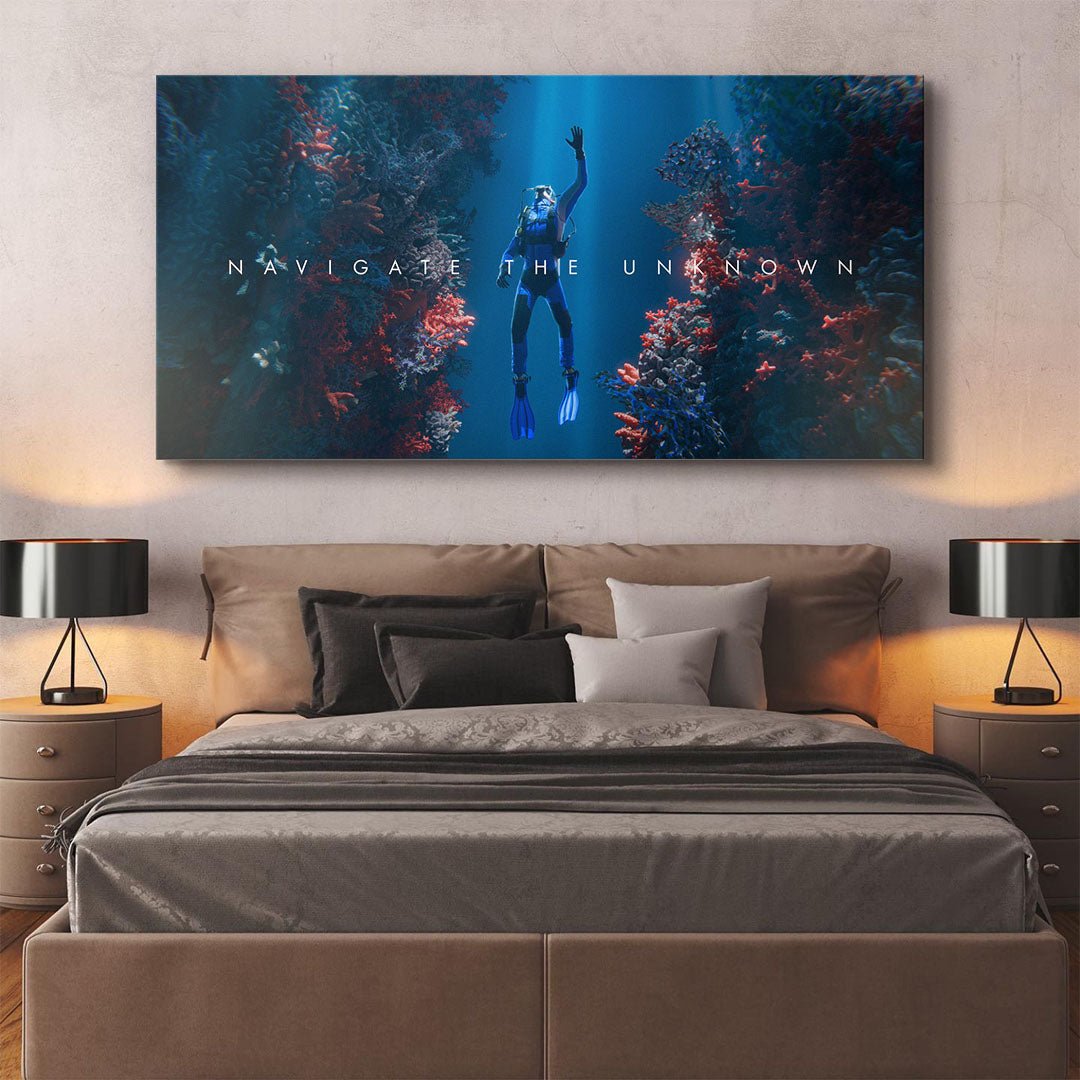 Navigate the Unknown motivational canvas wall art