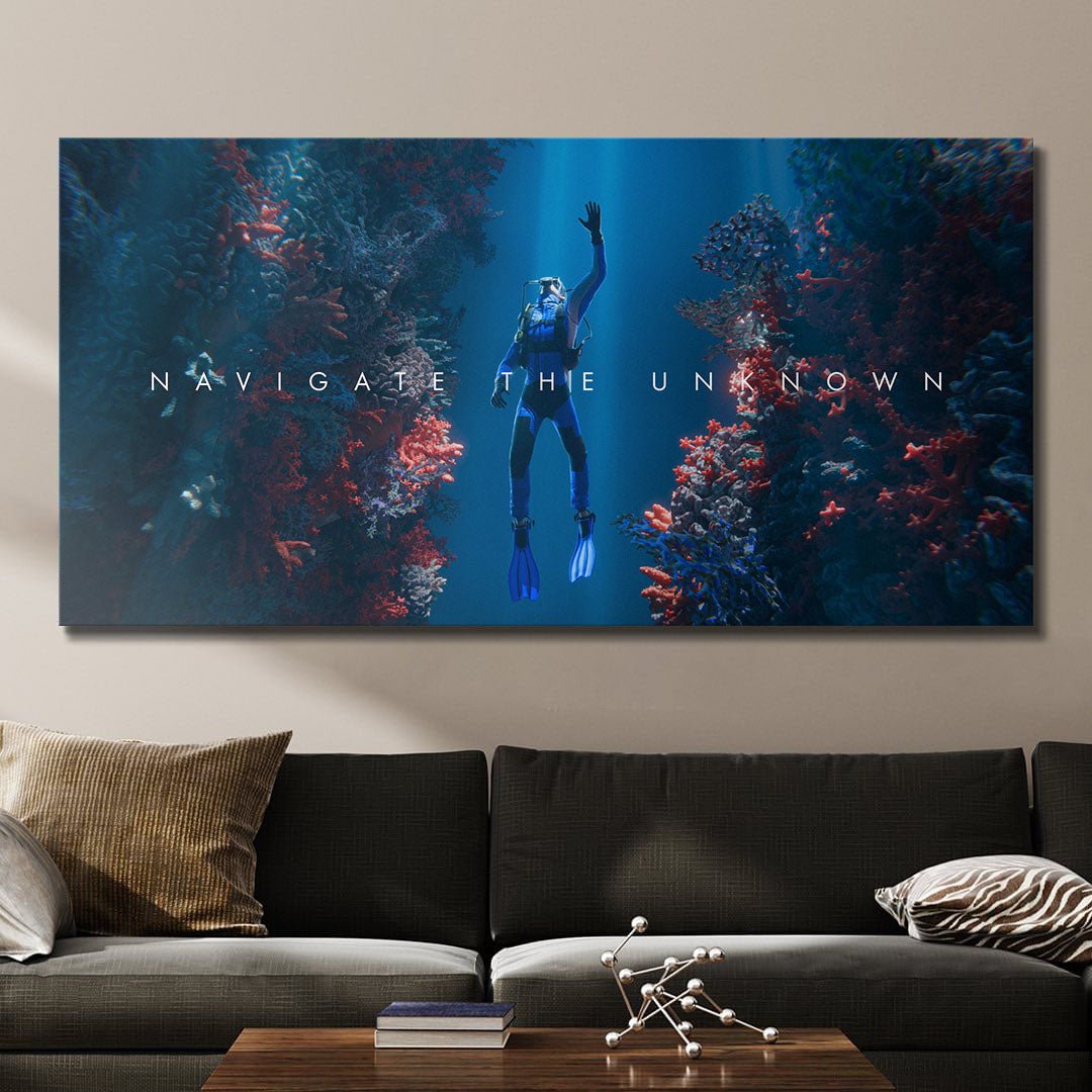 Navigate the Unknown motivational canvas wall art