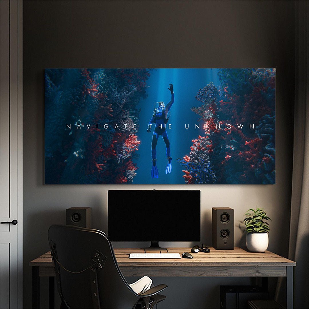 Navigate the Unknown motivational canvas wall art