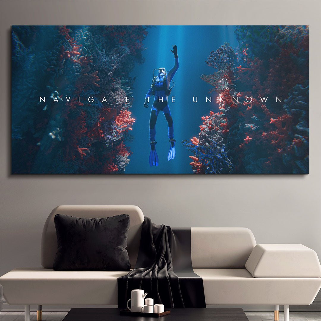 Navigate the Unknown motivational canvas wall art