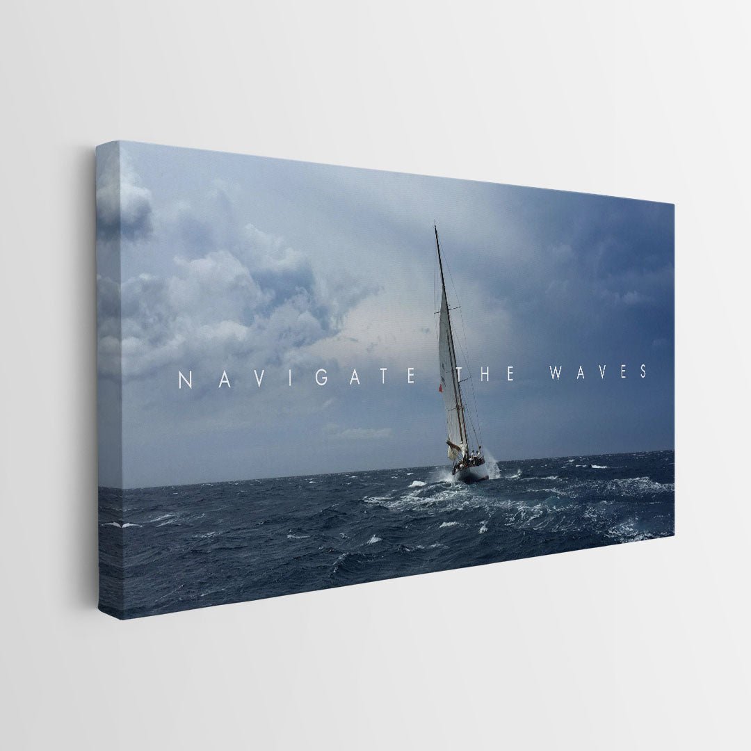 Navigate the Waves canvas art