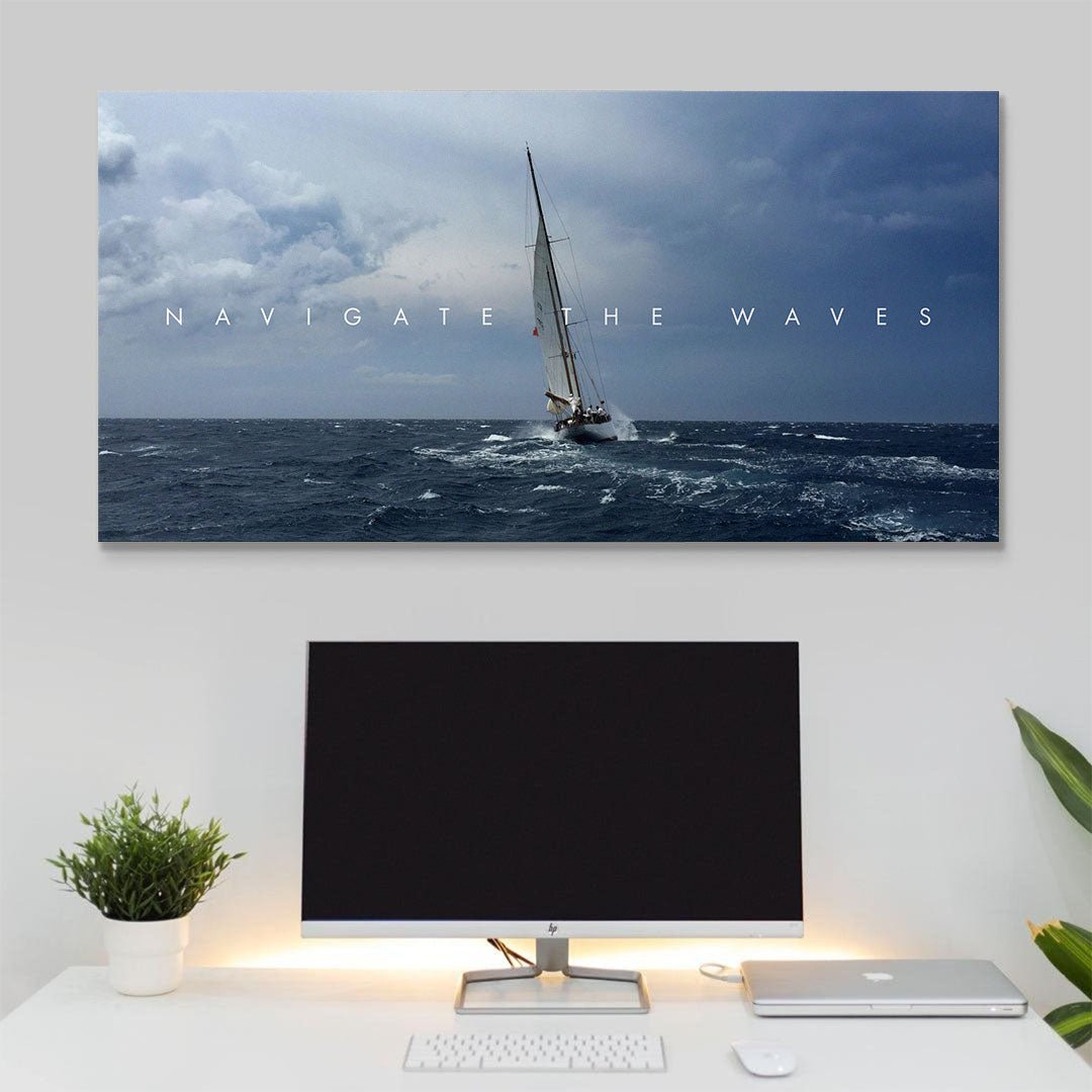 Navigate the Waves canvas art