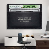 Never Go Broke (Euro Edition) canvas wall art