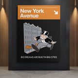 New York Avenue Sign canvas wall art