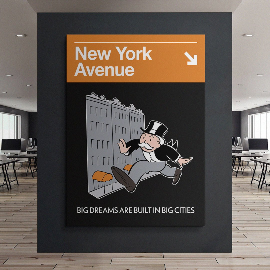 New York Avenue Sign motivational canvas wall art