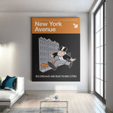 New York Avenue Sign canvas wall art