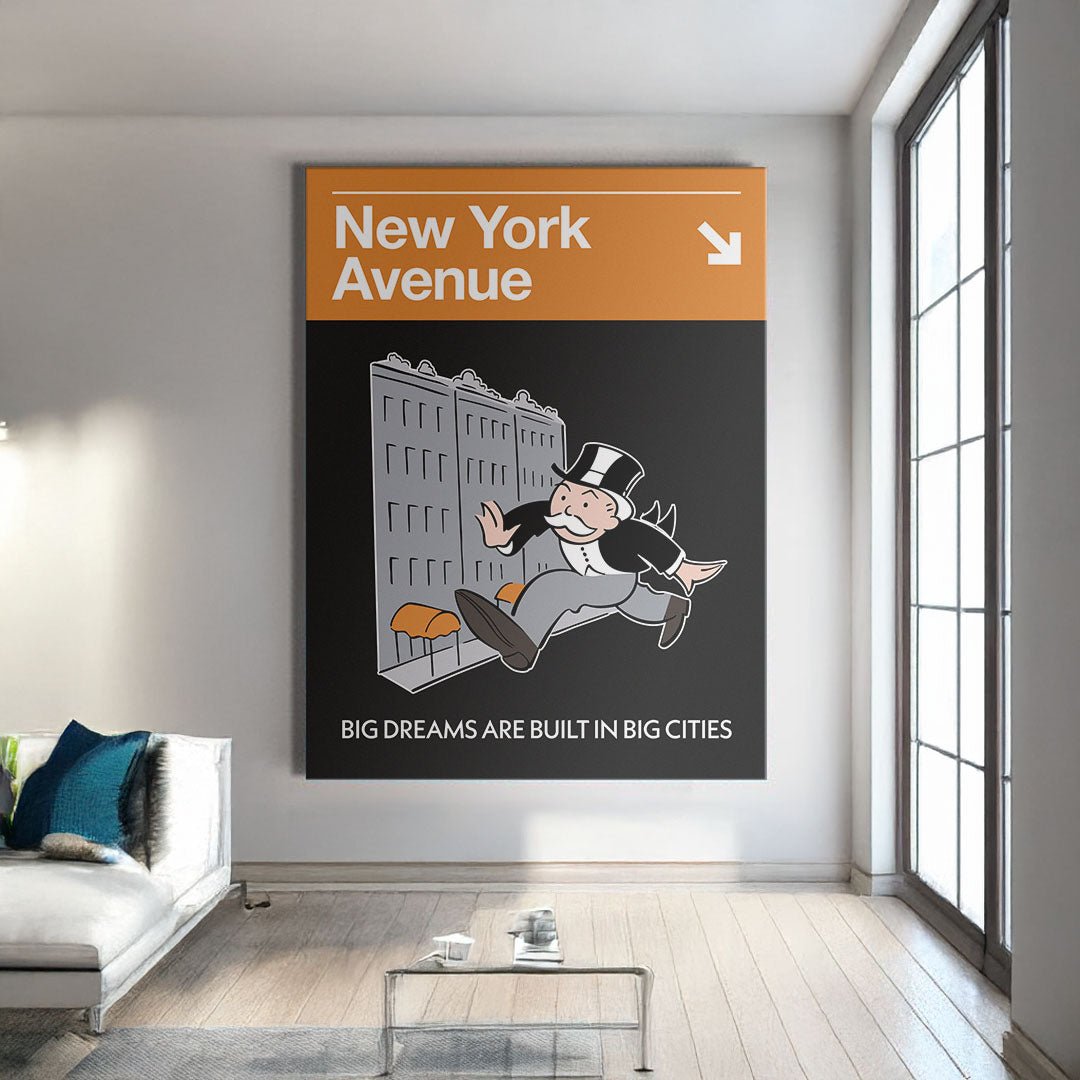New York Avenue Sign motivational canvas wall art