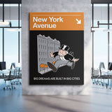 New York Avenue Sign canvas wall art
