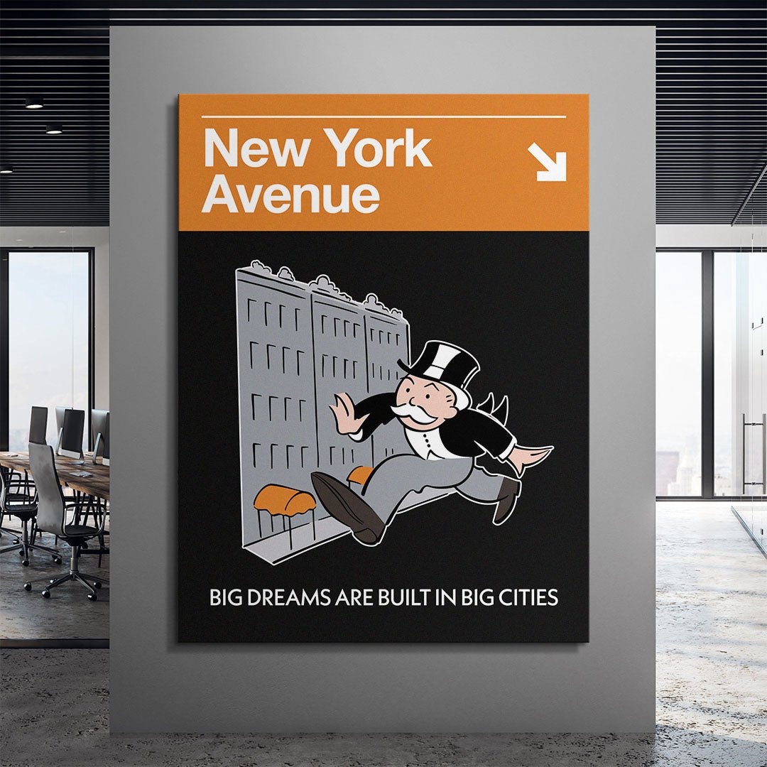 New York Avenue Sign motivational canvas wall art