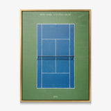 New York Center Court tennis canvas with gold frame