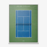 New York Center Court tennis canvas with white frame