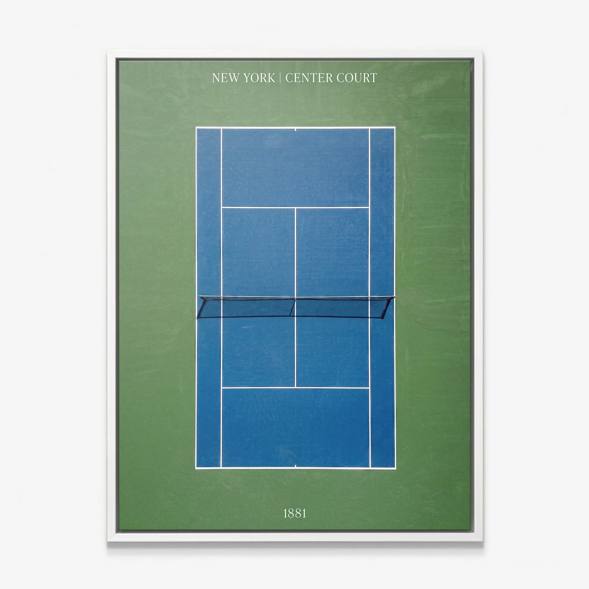 New York Center Court tennis canvas with white frame