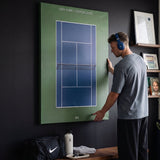 New York Center Court tennis canvas above a home office desk