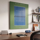 New York Center Court tennis canvas at an angle on a wall